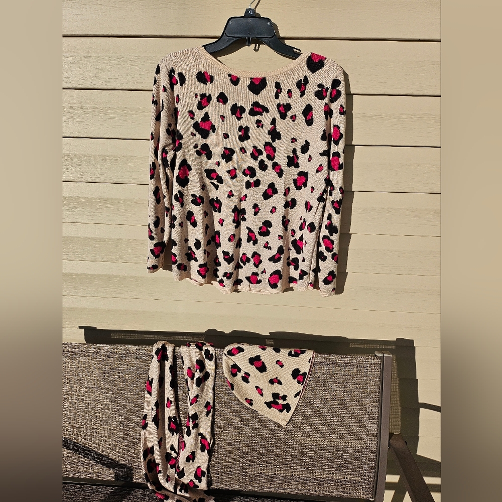 Chicos Leopard 3 piece sweater size 2 - Picture 6 of 15